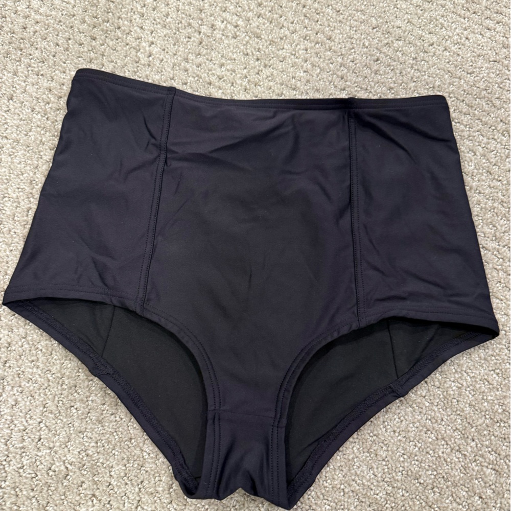 J. Crew Women's Black High Waist Swim Bottoms